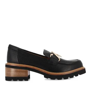 Stylish Padding Horsebit Detail DYLAN - BLACK LEATHER