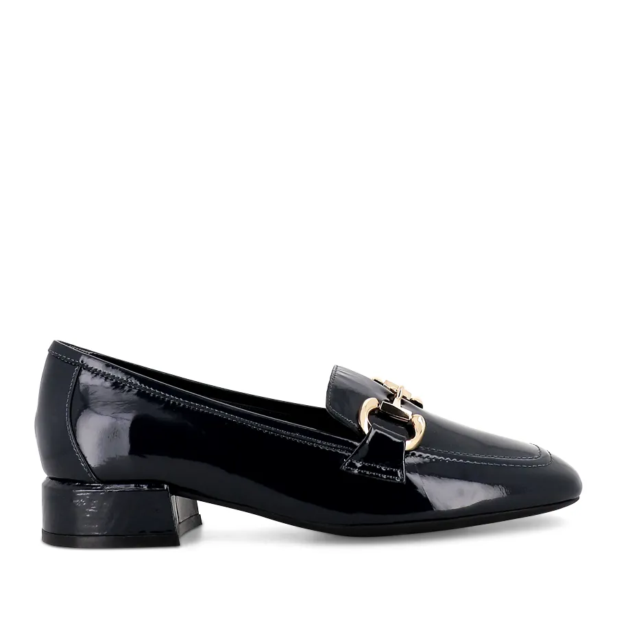 VELAM - NAVY PATENT LEATHER Adjustable Strap Lace   Up