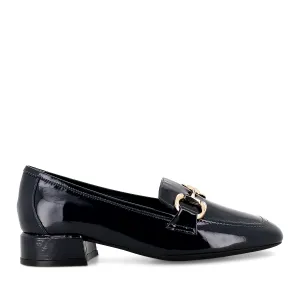 VELAM - NAVY PATENT LEATHER Adjustable Strap Lace   Up