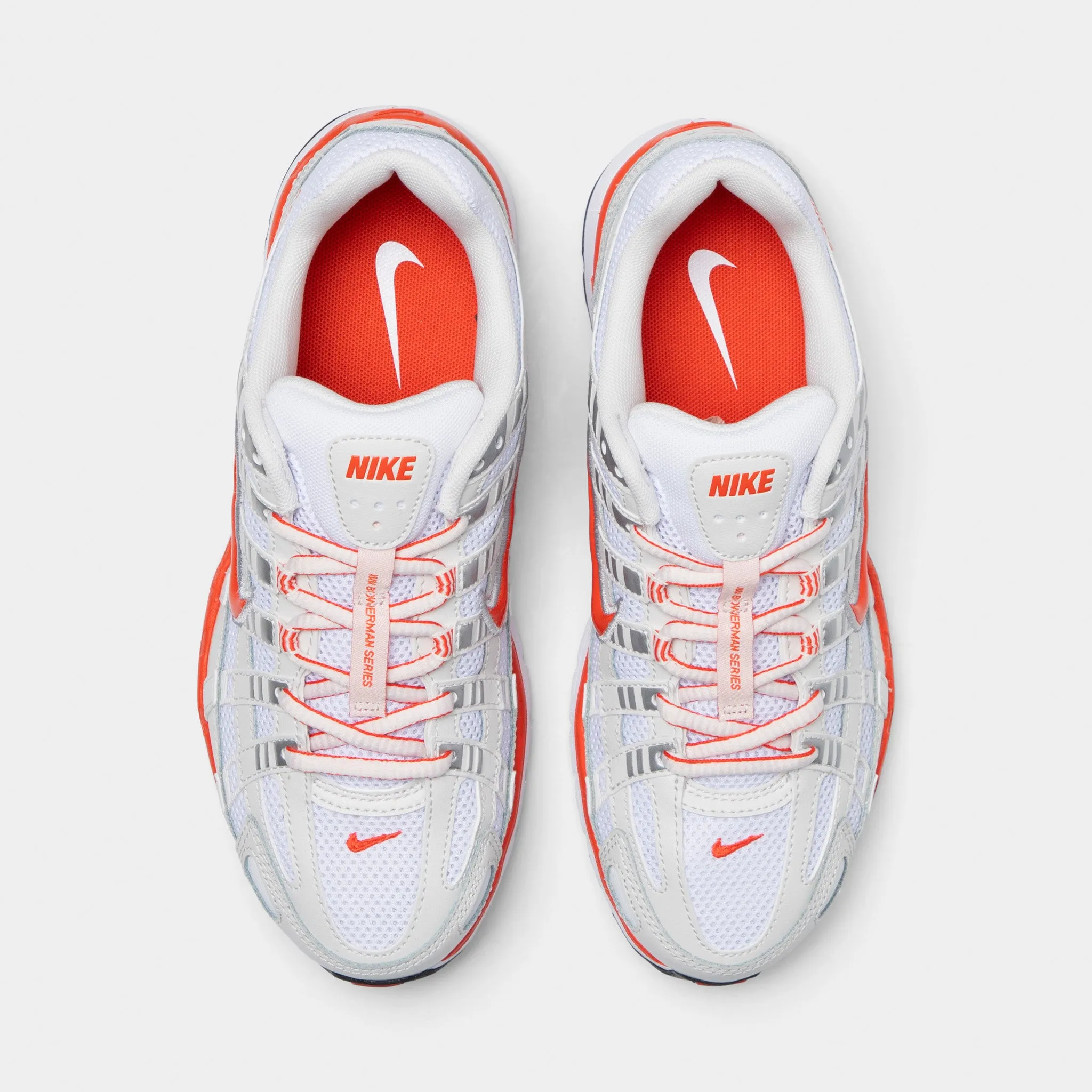 Nike Women's P-6000 White / Picante Red - Platinum Tint Rollbar Stability Controls Night Run