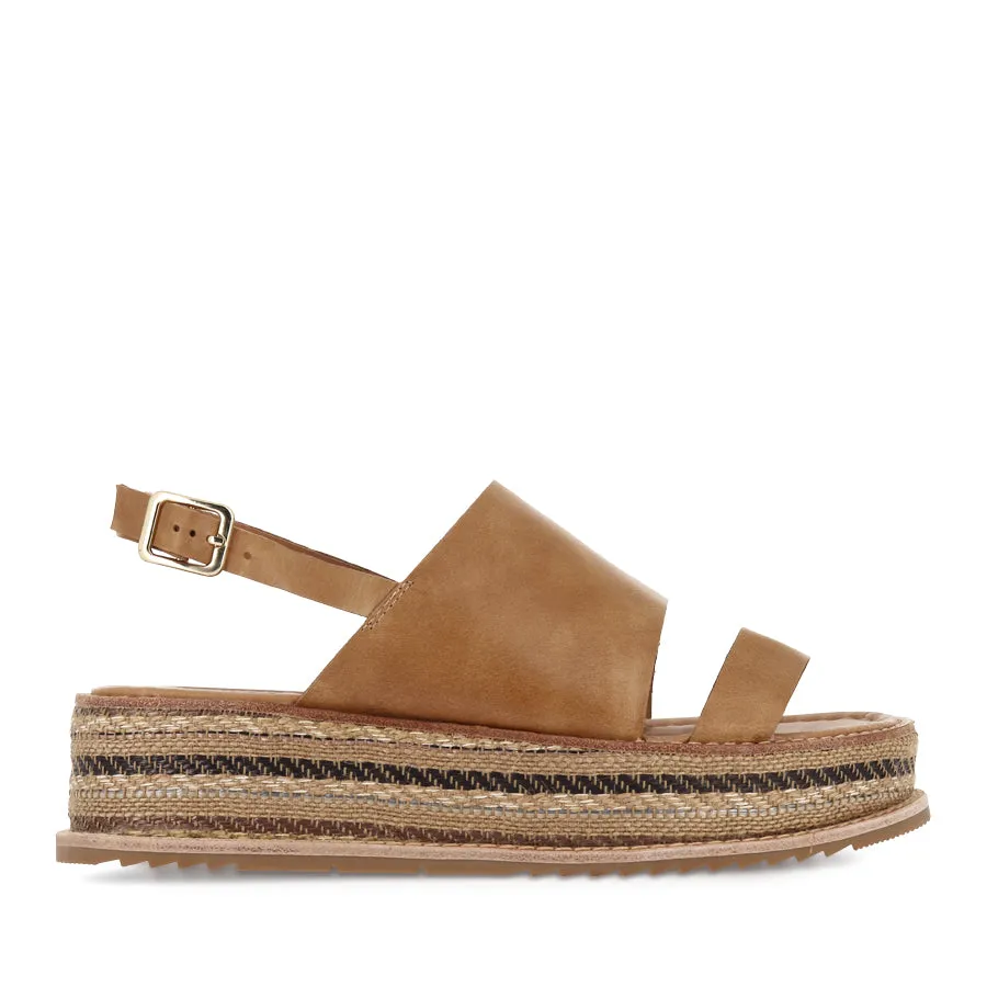 VERLEET - TAN LEATHER lace up closure