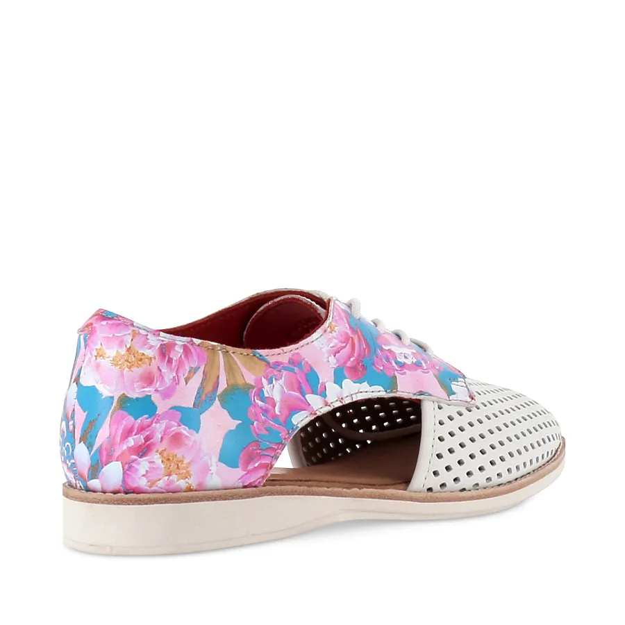 SIDECUT PUNCH SEASONAL - WHITE/PASTEL FLORAL LEATHER Coffee Lane