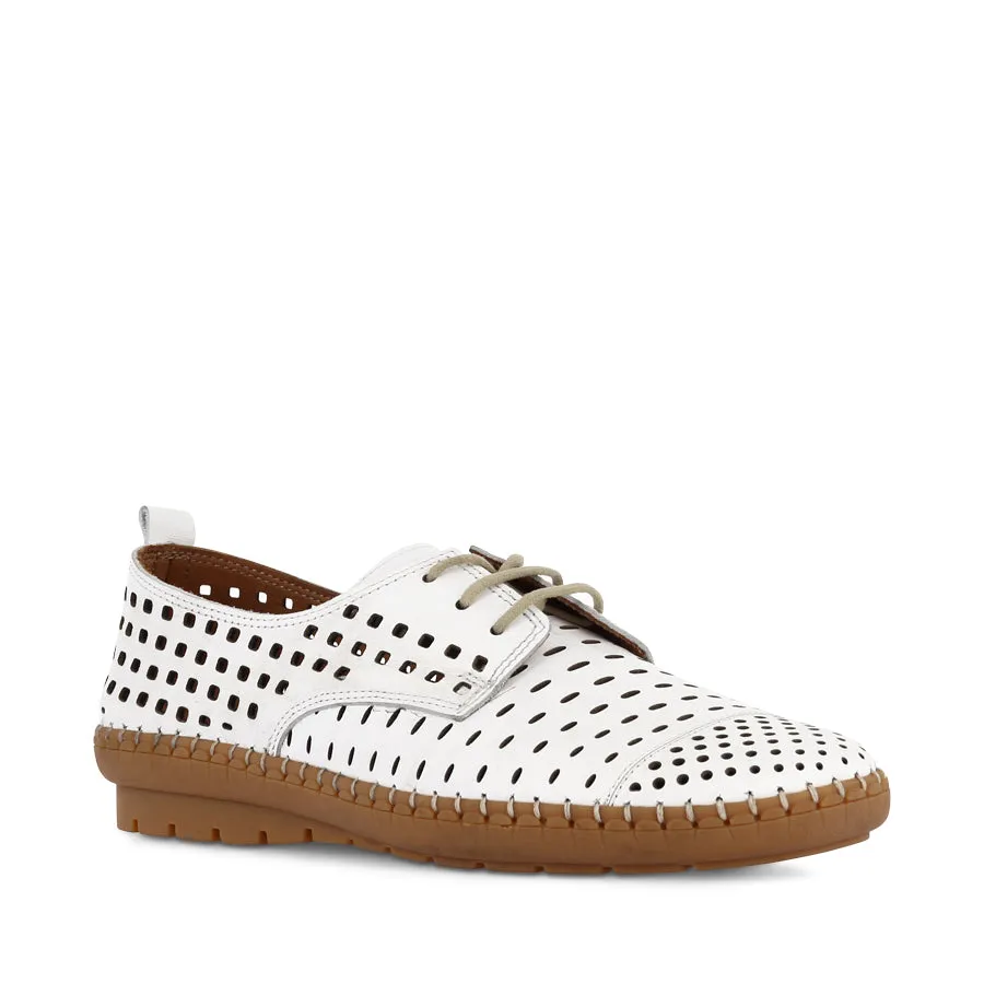 KROON - WHITE LEATHER Arch Care Comfortable Fit Shoes