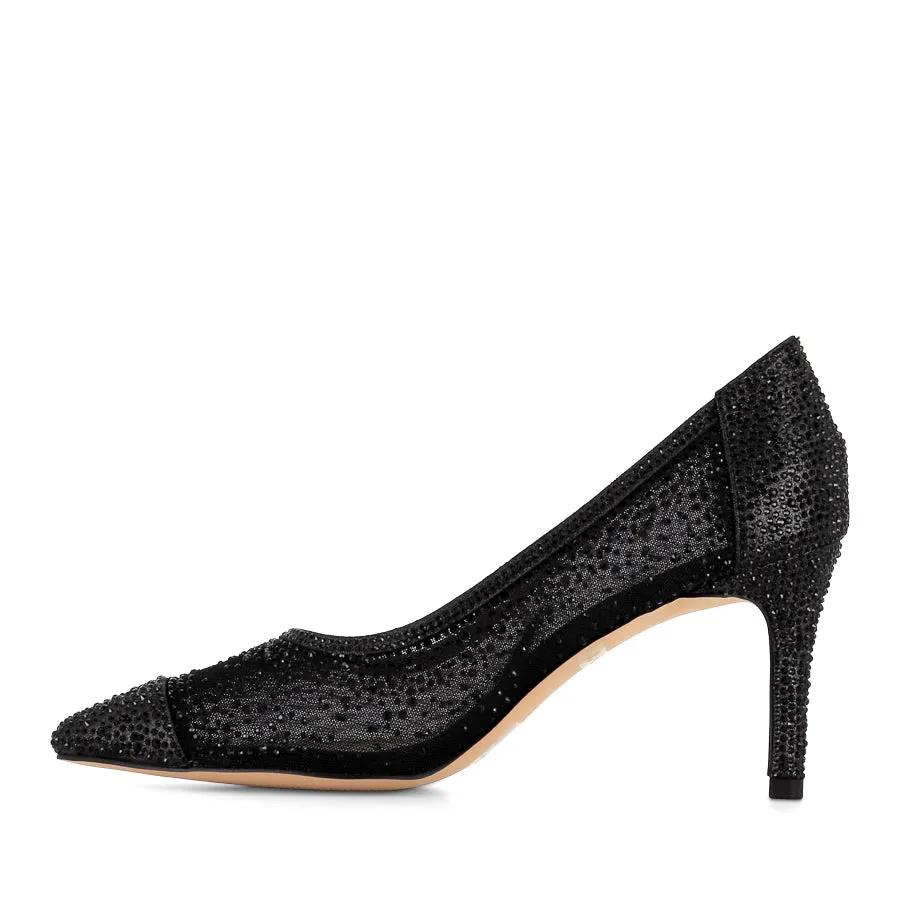 Leather Material Cozy Padding BENTER - BLACK SHIMMER-BLACK MULTI