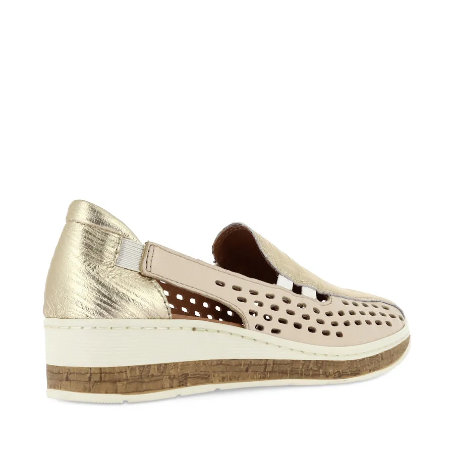 MINDY - CREAM/GOLD LEATHER Nature Trek