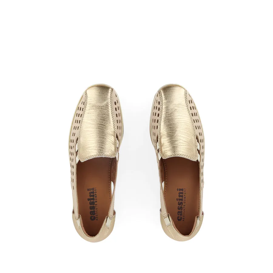 Style Trip Shore Line MINDY - CREAM/GOLD LEATHER