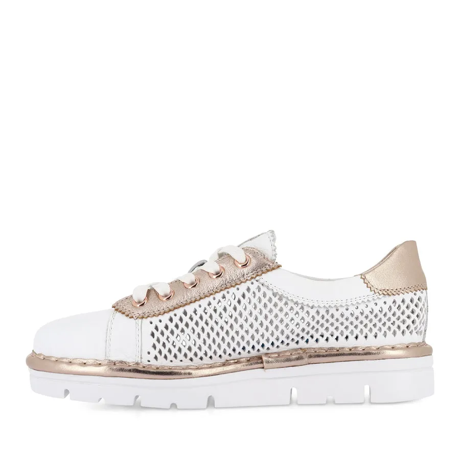 EXRA - WHITE PALE ROSE GOLD LEATHER Minimalist