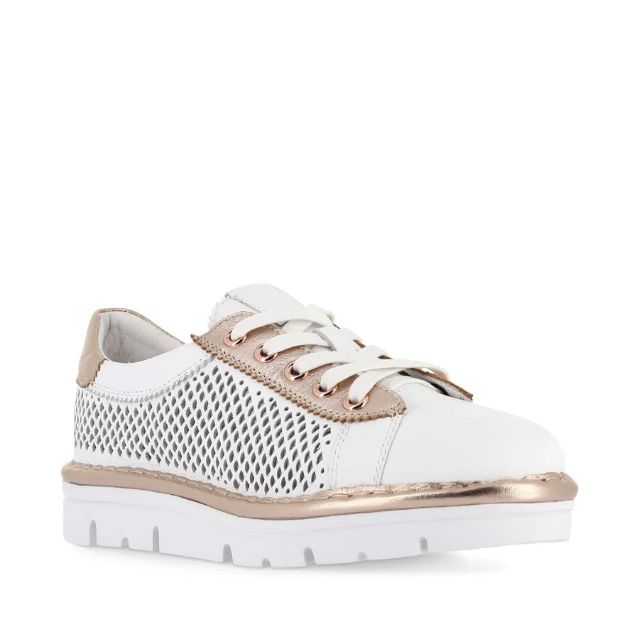 Walk Support Balanced Sole EXRA - WHITE PALE ROSE GOLD LEATHER
