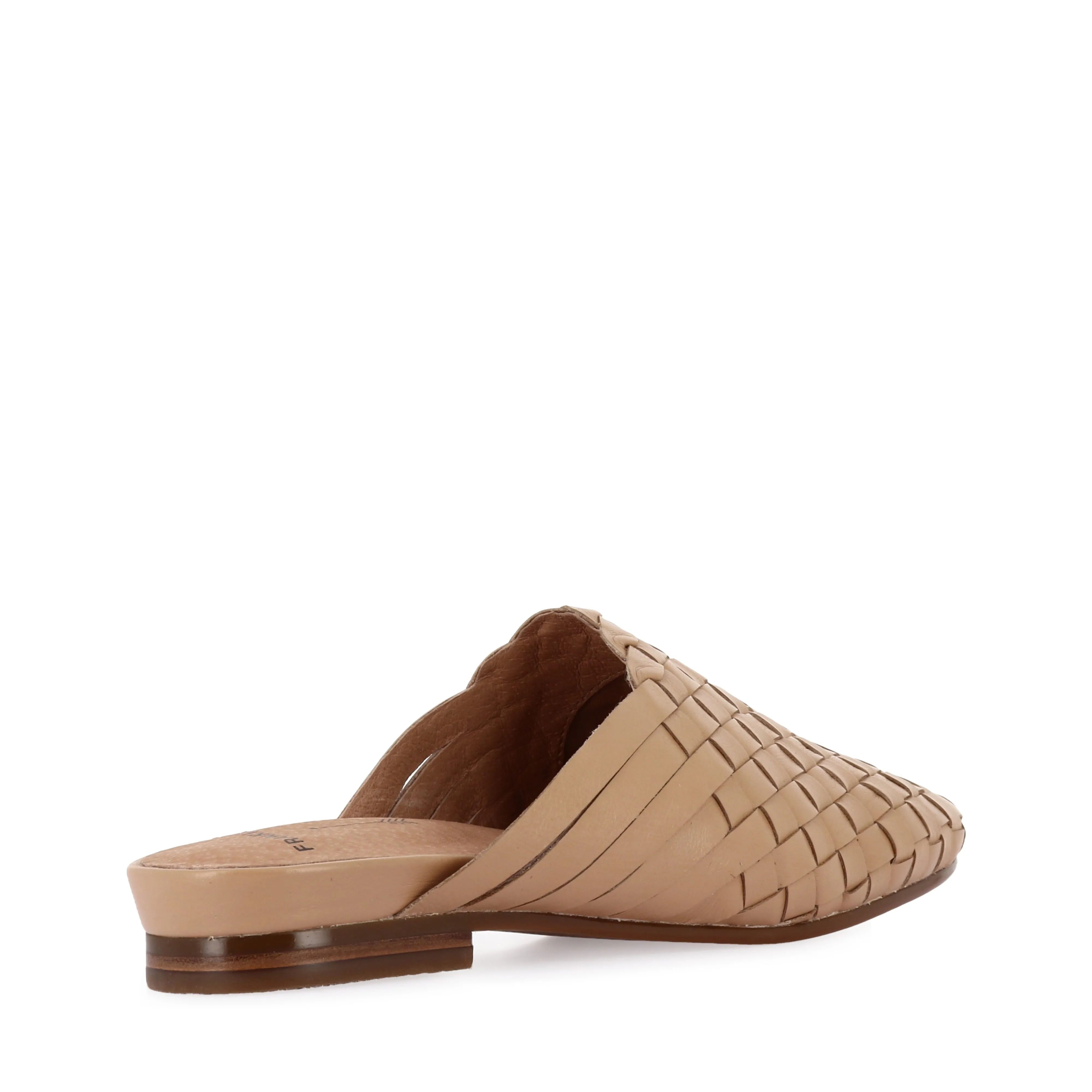 WALLACE - CAMEL WEAVE LEATHER Durable Flats Peak View