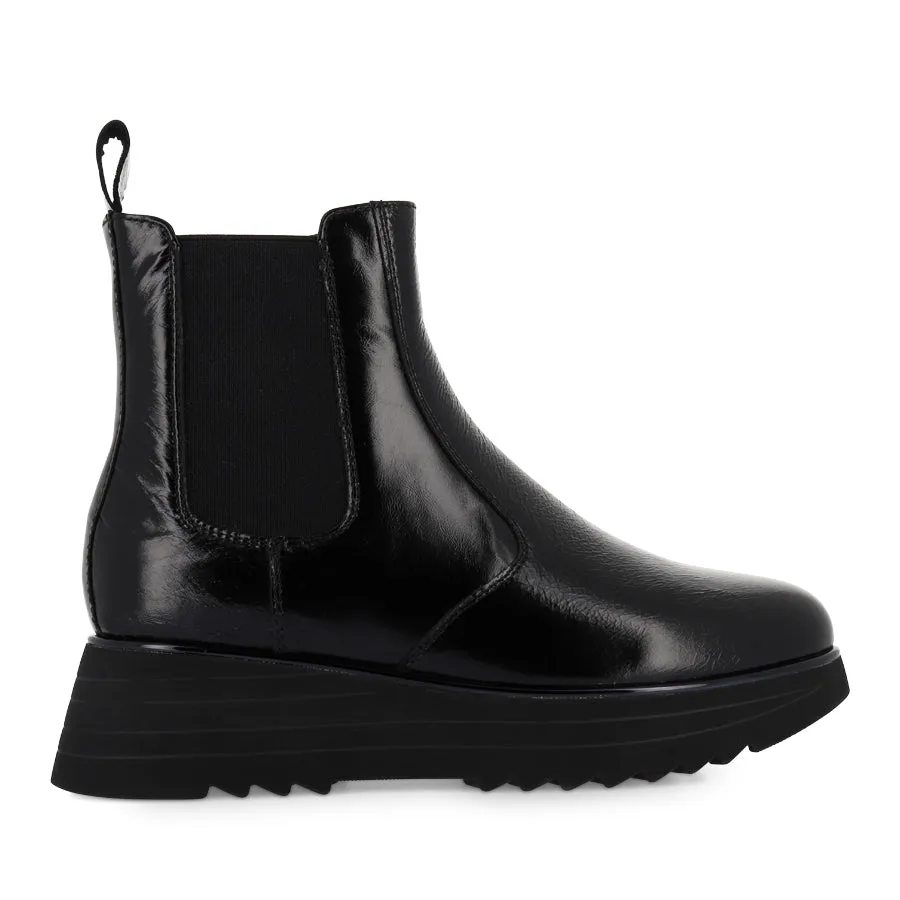 Embroidered design Ultra Run HICCUP - BLACK CRUSH PATENT LEATHER