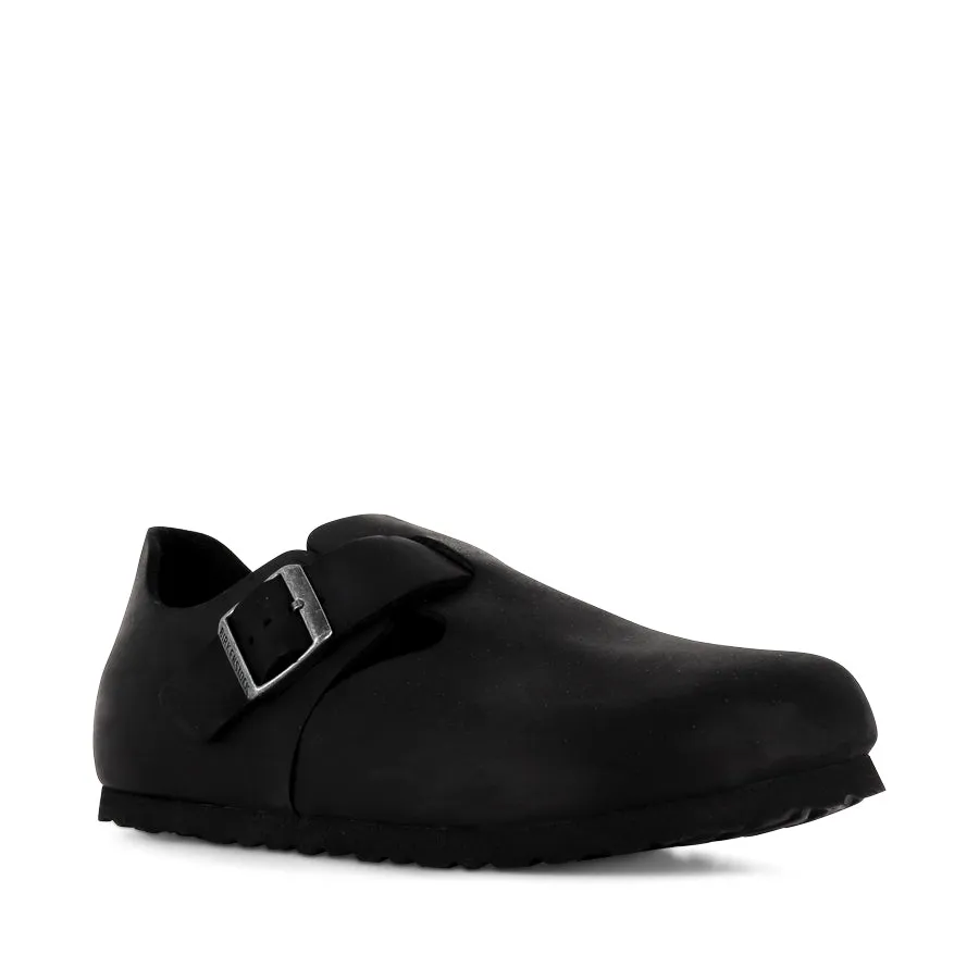 LONDON NARROW - BLACK OILED LEATHER Lesson Step