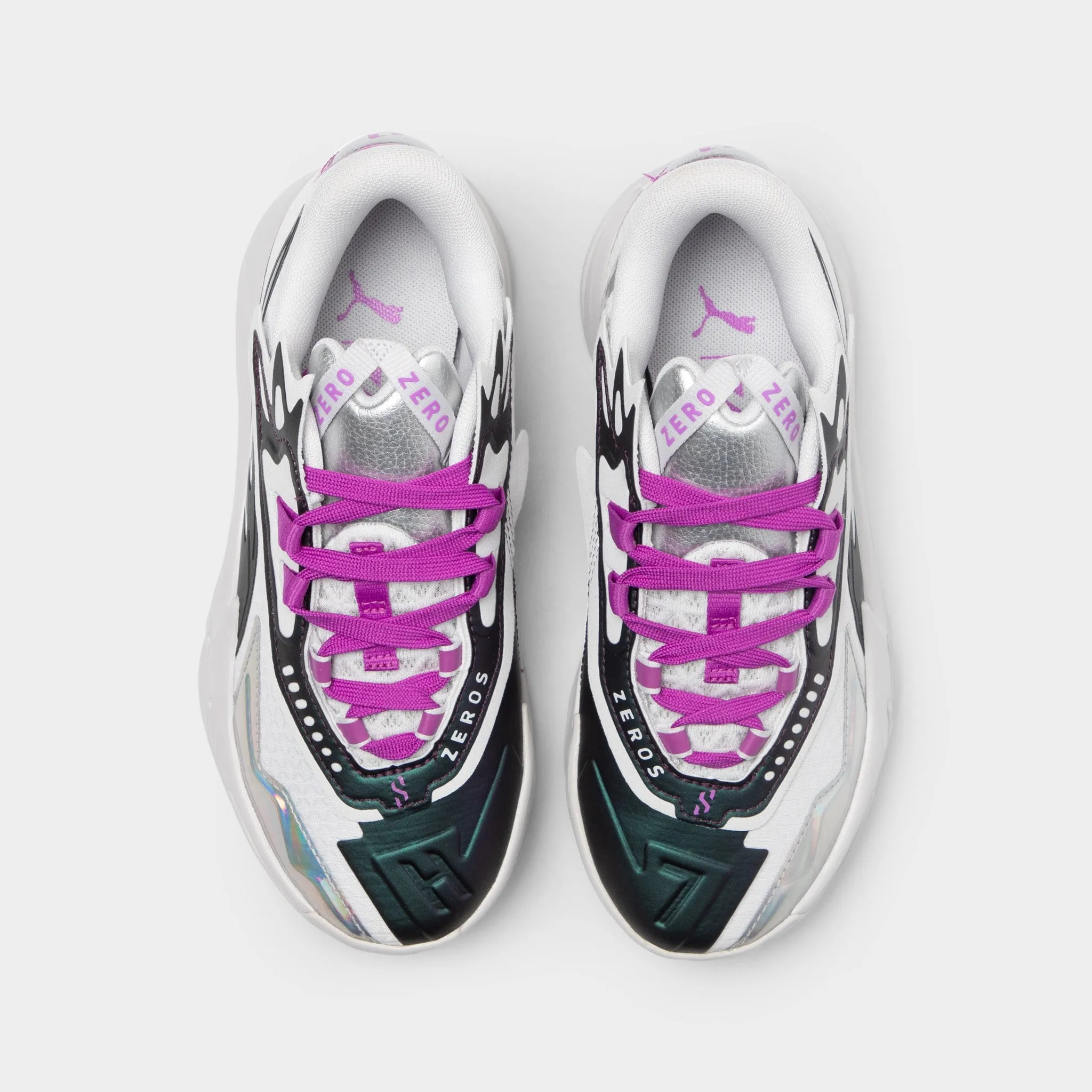 PUMA Juniors' Scoot Zeros II "Sterling" Feather Gray / Wild Berry Tailored Design Sneaker Repair
