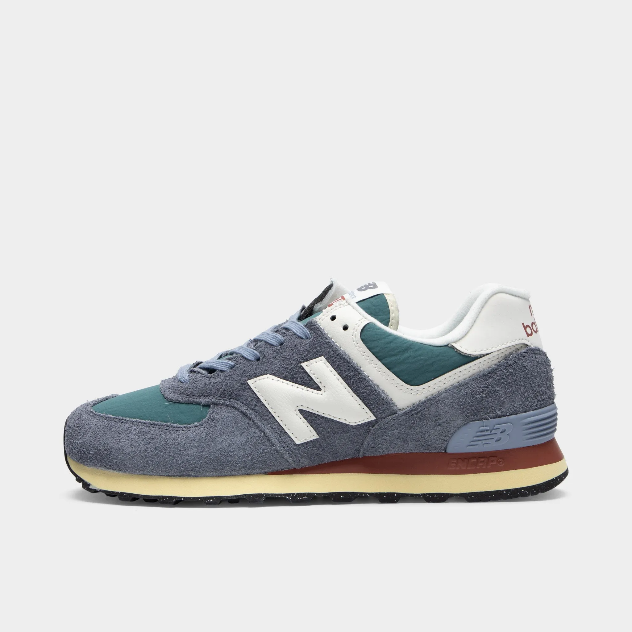 New Balance 574 Grey / Blue - Green perforations