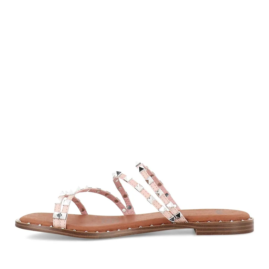Stylish Beach Footwear TAYTAY - DUSTY PINK SILVER LEATHER