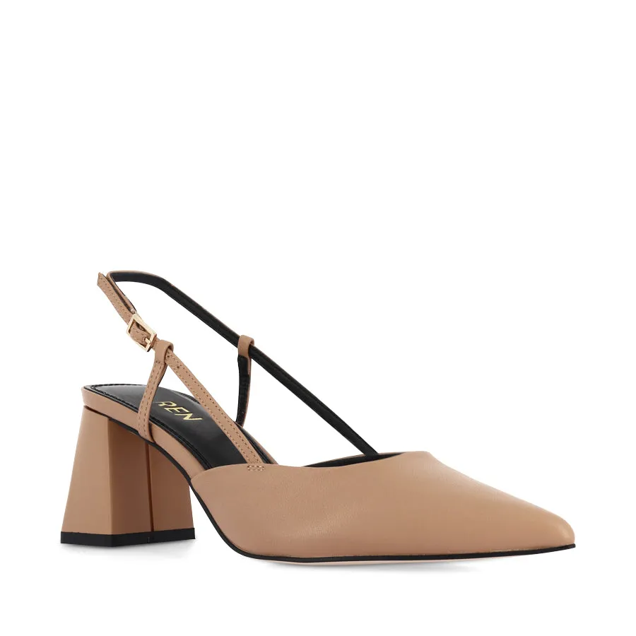 YASMINE - ALMOND LEATHER Comfortable