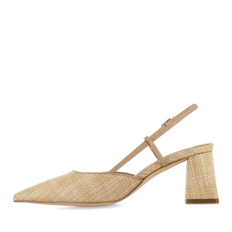 YASMINE - ALMOND NATURAL RAFFIA Relaxed Shoes Flexible Support Shoes