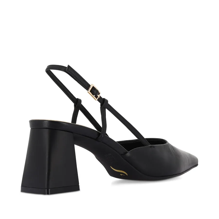 Cushioned Sole Music Mood YASMINE - BLACK LEATHER