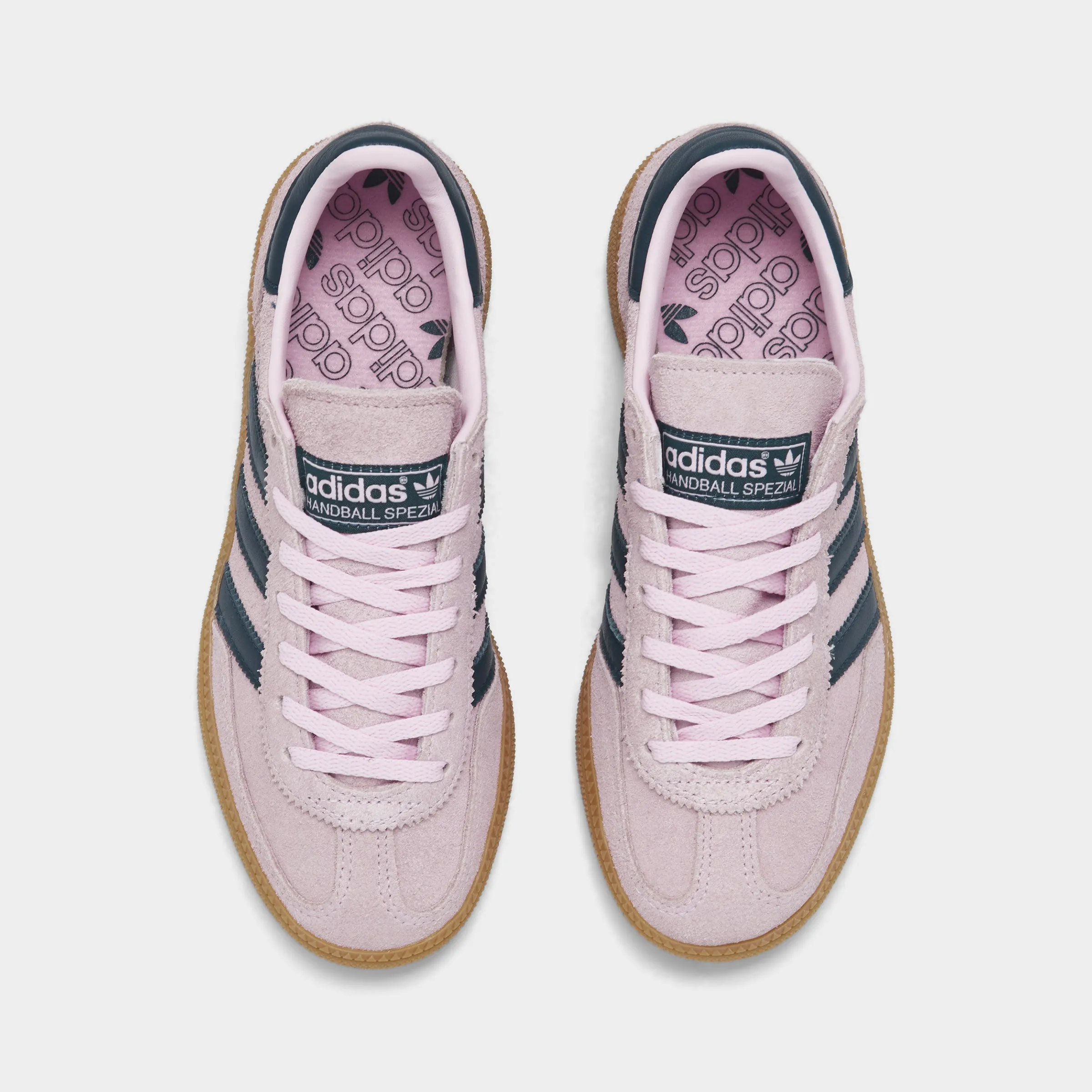 adidas Originals Women's Handball Spezial Clear Pink / Arctic Navy Memory Foam Collar Balanced Curve