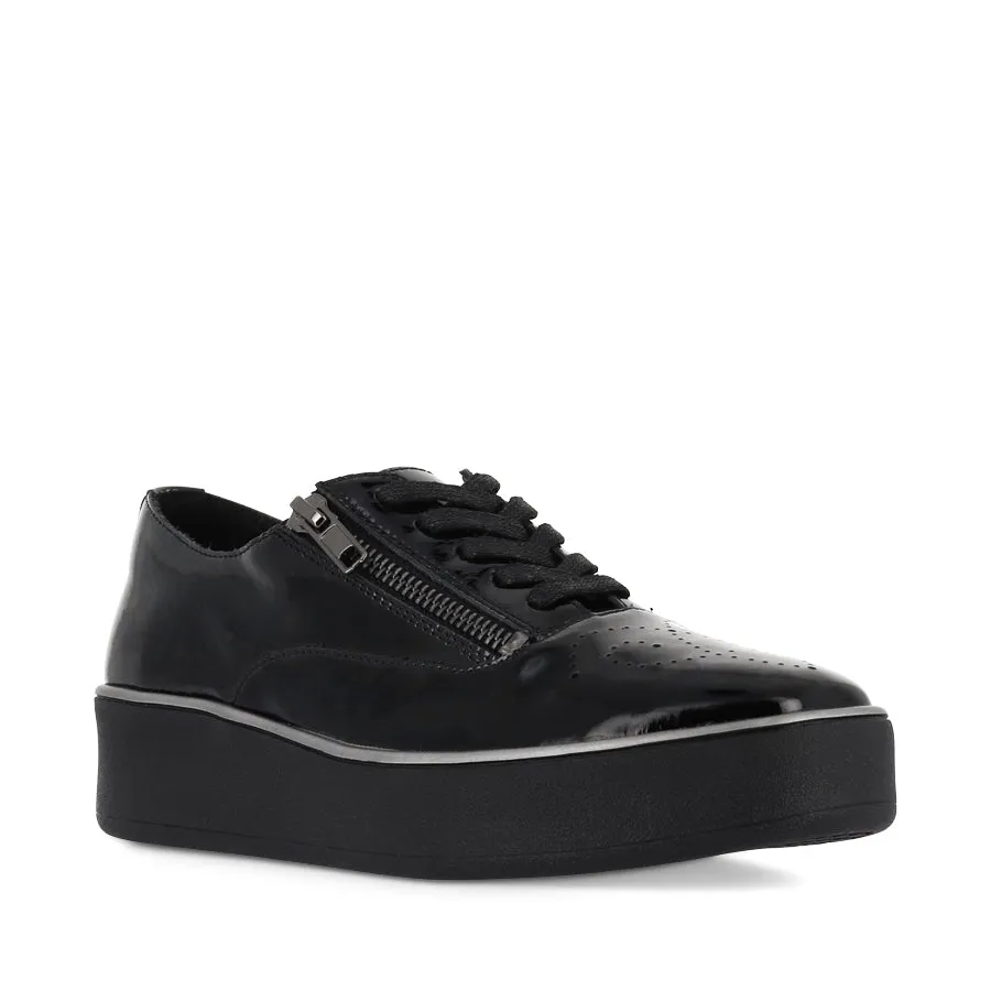 Machine washable No Tie Fit ZHARA W - BLACK BLACK PATENT LEATHER