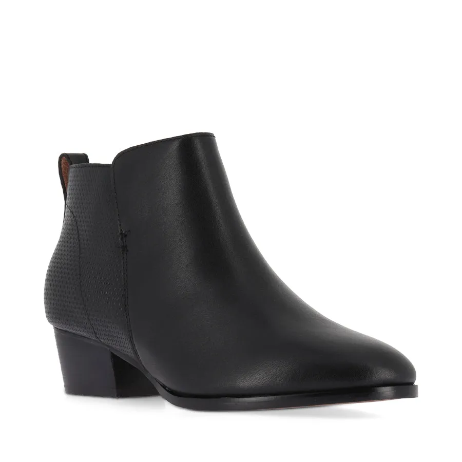 Metallic Edge Stretchable Material CHARLESTON - BLACK LEATHER
