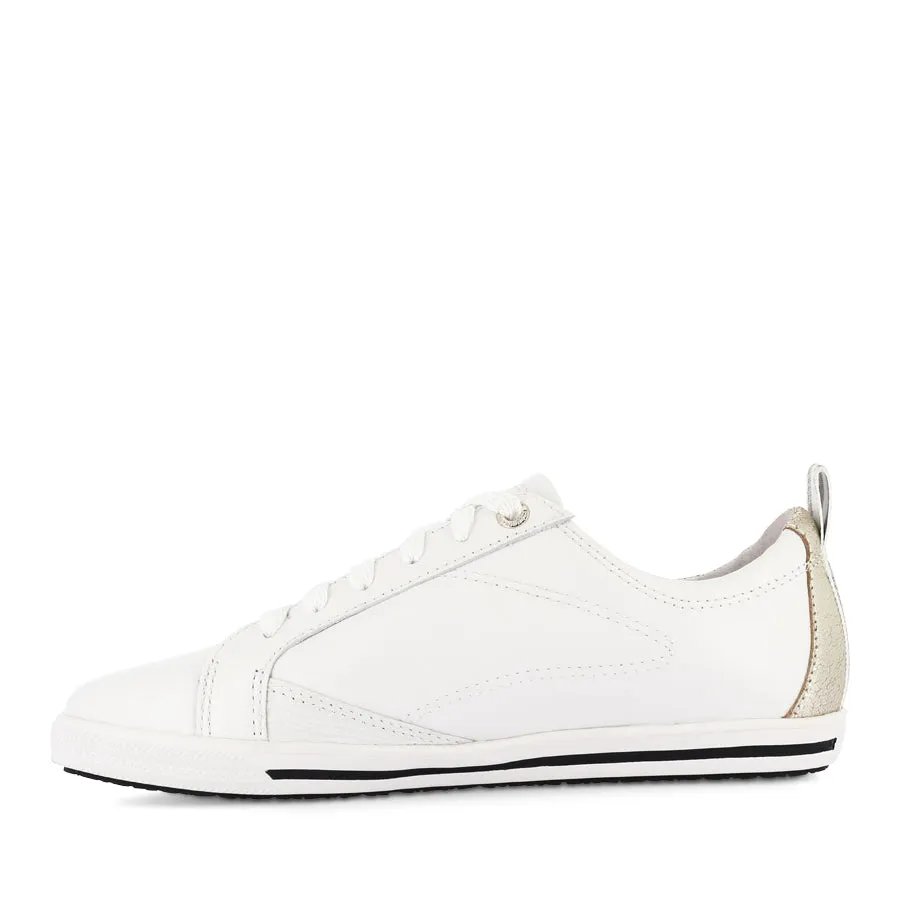 Impact Diffusion Plate Athletic Sneakers ASHER - WHITE/GOLD LEATHER