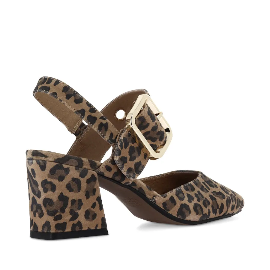Seamless Interior Shoes Light Step Shoes MAGALY - CAMEL LEOPARD SUEDE